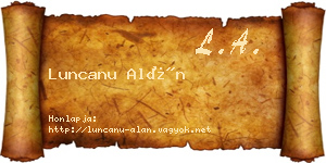 Luncanu Alán névjegykártya